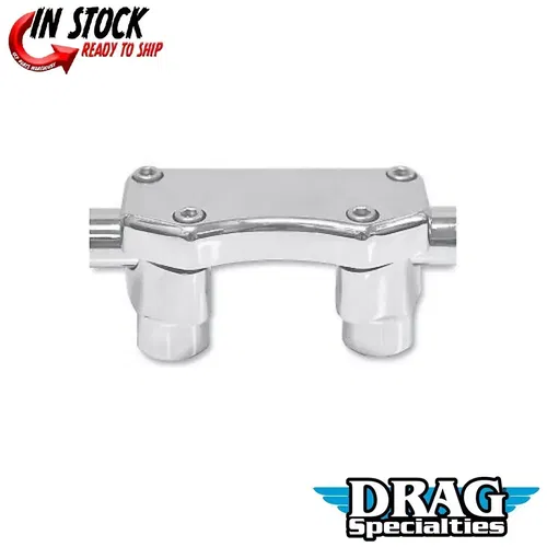Drag Specialties Chrome 1-1/2" Risers with Top Clamp for 1" Clamping Area