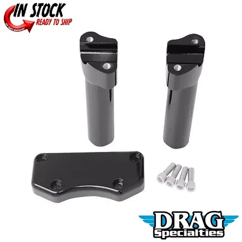 Drag Specialties 0602-0593 Black 6" Handlebar Riser Top Clamp Kit for 1" harley