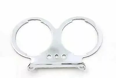 Dual Gauge Mount Bracket Chrome for Harley Davidson by V-Twin