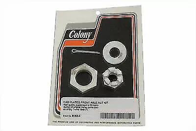 Front Axle Nut Kit Cadmium for Harley Davidson by V-Twin