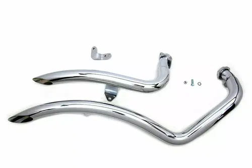 Exhaust Drag Pipe Set Curvado for Harley Davidson by V-Twin 2004-13 XL