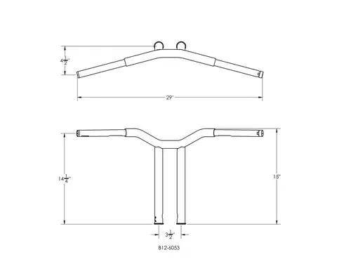 Burly Brand Matte Black Dominator Bars Raked 14 Rise Internal Wiring Harley Fit