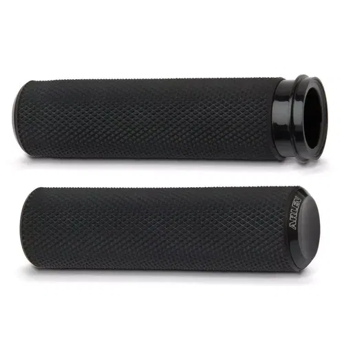 Arlen Ness 07-327 Black Knurled Fusion Grips For Harley Davidson Fly By Wire