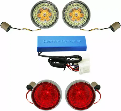 Custom Dynamics ProBEAM Chrome Bullet Bezel Signal Kit w/ Stabilizers 2020-1700