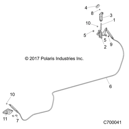 Polaris Shift Lever Cast  Matte Black, Genuine OEM Part 5634266-458 Qty 1