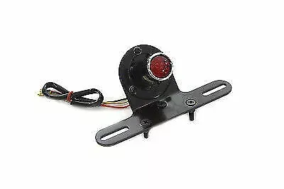 Black 1  Round Tail Lamp for Harley Davidson by V-Twin