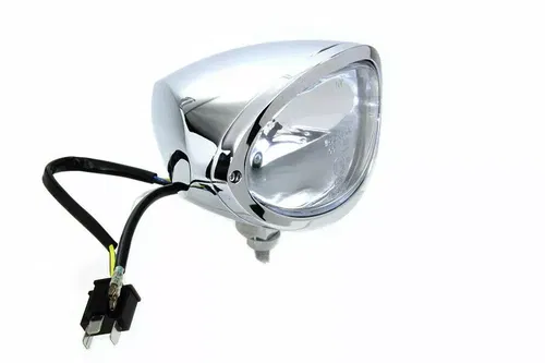 Chrome Oval Style Headlamp for Harley Davidson by V-Twin