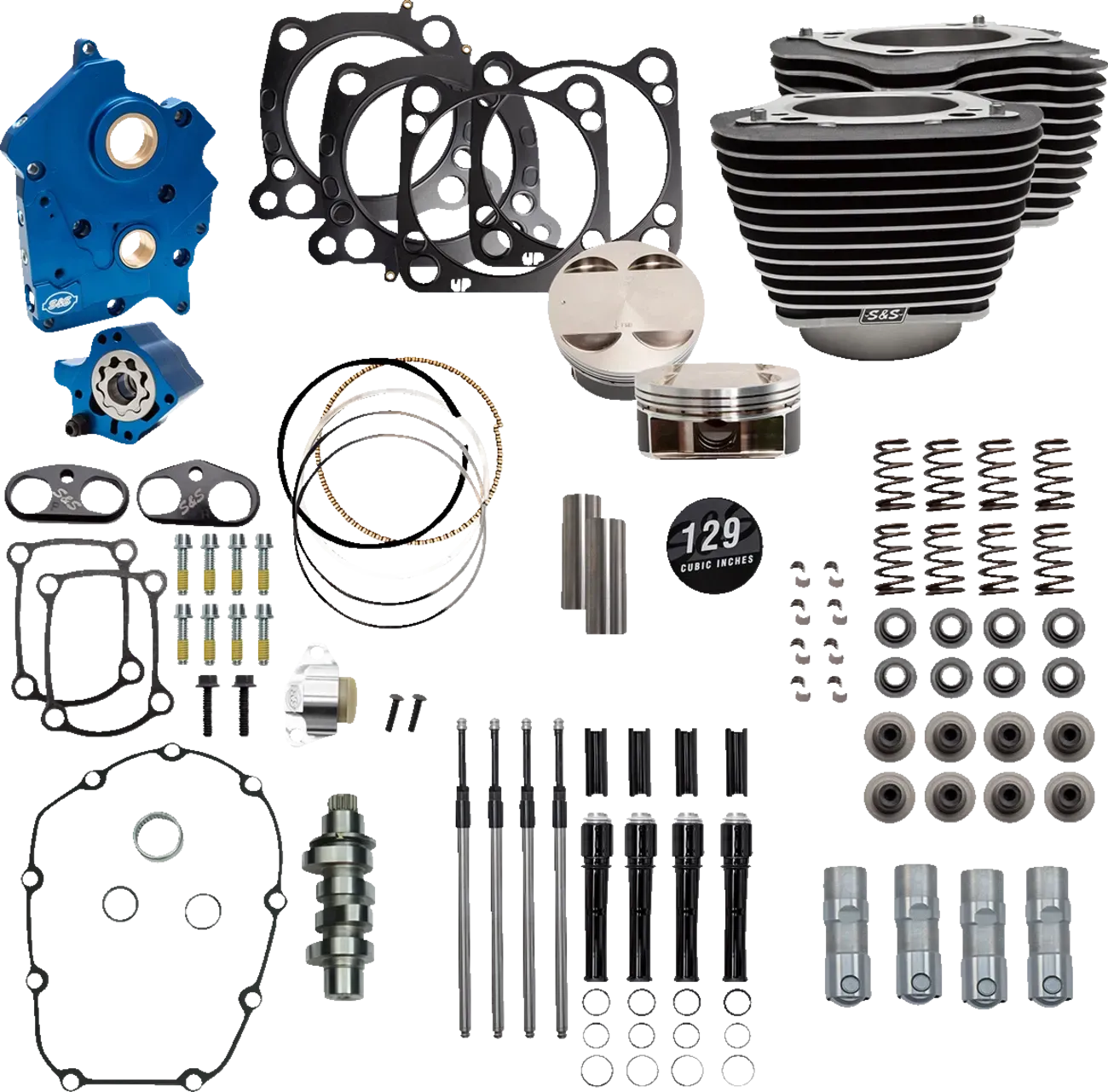 S&amp;S CYCLE 129" Power Package Engine Performance Kit - Chain Drive - Oil