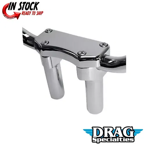 Drag Specialties 0602-0588 Chrome 4" Handlebar Riser Top Clamp Kit for 1" Harley