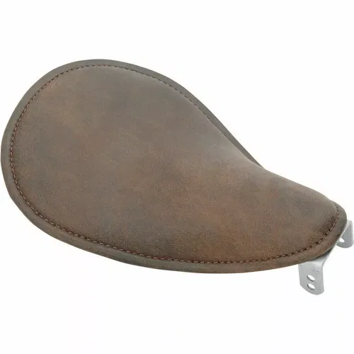 Drag Specialties Distressed Brown Leather Low Profile Solo Seat Harley Bobber