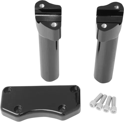DRAG SPECIALTIES Handlebar Riser &amp; Top Clamp Kit - Fits 6" - Buffalo - Black