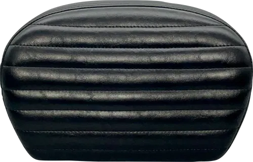LE PERA Sissy Bar Pad - Fits Large - PLeated - Shiny BLack L-SBP01PT-SH