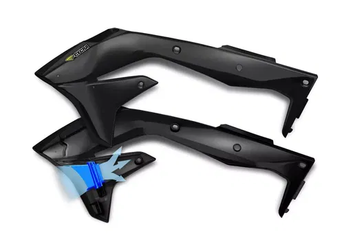 Cycra Black Powerflow Radiator Shrouds For Kawasaki KX 450 F 16-17