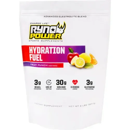 RYNO POWER Hydration Fuel Electrolyte Drink Mix Fruit Punch 2 lb - 20 Servings