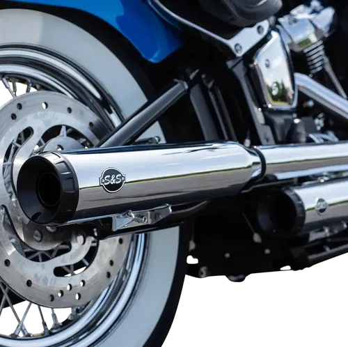 S&S CYCLE Grand Fits National Race Mufflers For Softail - Chrome 550-0740