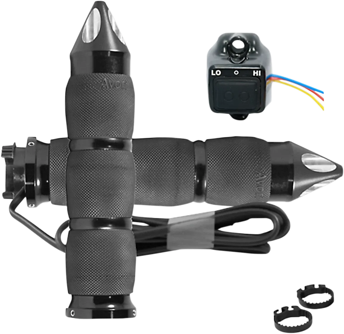 AVON GRIPS Heated Grips - Fits Air Cushion - Spike - Metric - Black