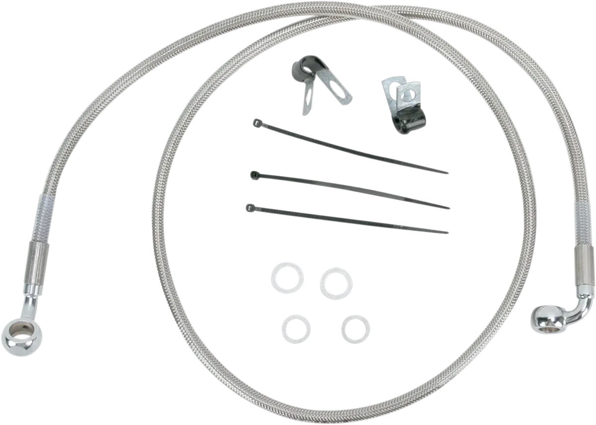 DRAG SPECIALTIES Brake Line - Front - +10" - Stainless Steel 640110-10