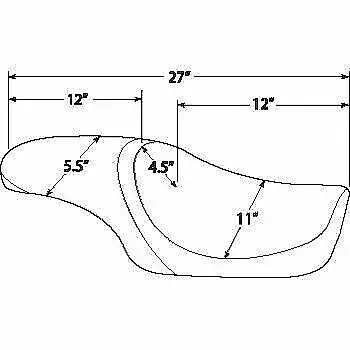 Drag Specialties Predator 2-Up Solar Reflective Black Seat for Sportster 04-20