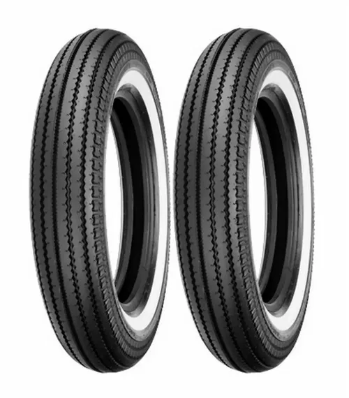 (2) Shinko 5.00-16 Classic 270 Front & Rear White Wall Tire Set Customs Bobbers