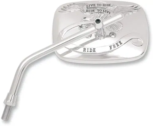 "Live to Ride" Spirit Mirror Left 10mm Chrome Emgo 20-31755A