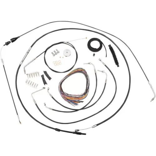 LA Choppers 12"-14" Ape Handlebar Cable Wiring Kit Harley FLHR FLTR 96-06 Black