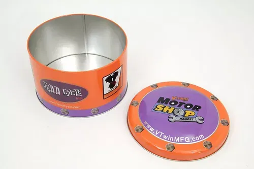 V-Twin Motor Shop Ready Round Can Set for Harley Davidson by V-Twin
