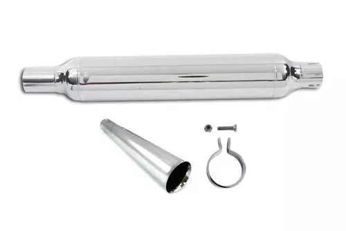 Chrome Muffler With Megaphone Tip fits Harley Davidson 30-0441