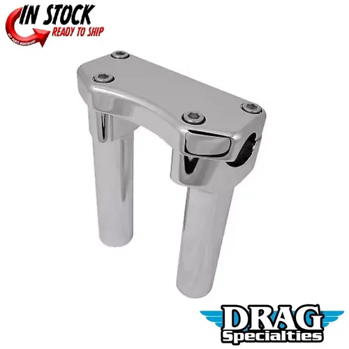 Drag Specialties 0602-0592 Chrome 6" Handlebar Riser Top Clamp Kit for 1" Harley