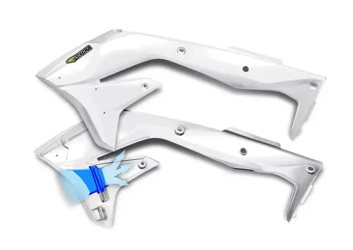 Cycra White Powerflow Radiator Shrouds For Kawasaki KX 450 F 16-17