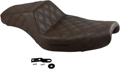 SADDLEMEN Step-Up Fits Seat - Full Lattice Stitch - Brown - XL 807-11-175BR