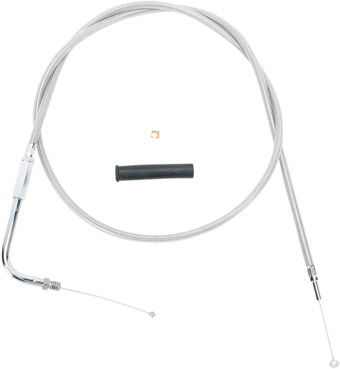 DRAG SPECIALTIES Stainless Braided Throttle Cable - Fits 44" 5331104B