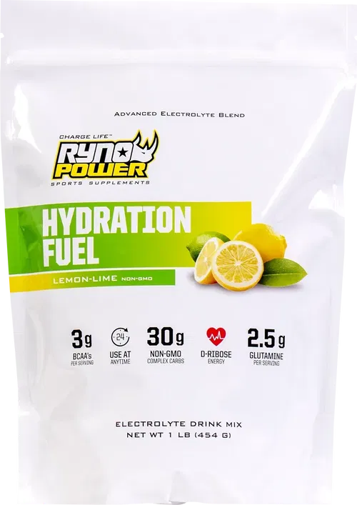 RYNO POWER Hydration Fuel Drink Mix - Lemon/Lime - 1 lb - 10 Servings 1LB-HYD-LL