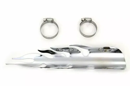 Chrome Flame Heat Shield for Harley Davidson by V-Twin