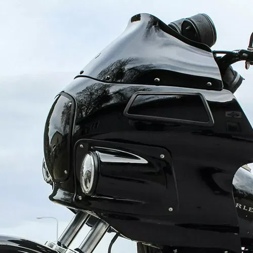 Klock Werks 9" Black Flare Windshield Harley FXRP Style Fairings FXR Dyna