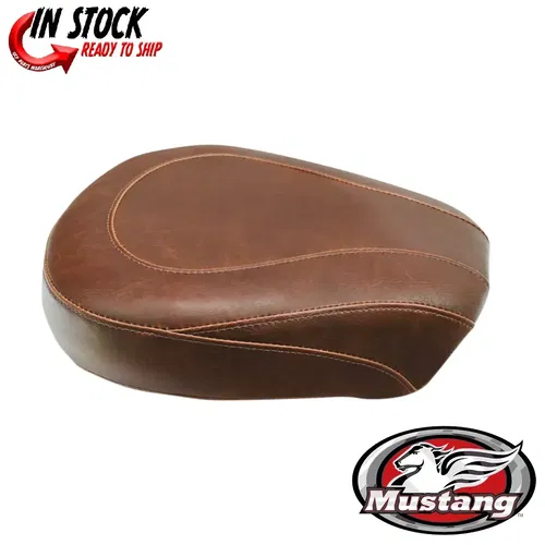 Mustang Smooth Brown Wide Low Tripper Rear Seat for Harley Touring 97-23