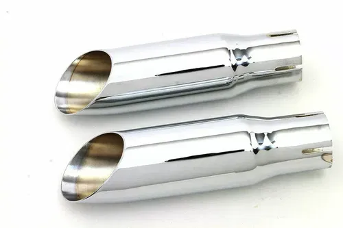 Chrome Mini Exhaust Tip Set for Harley Davidson by V-Twin  30-0672
