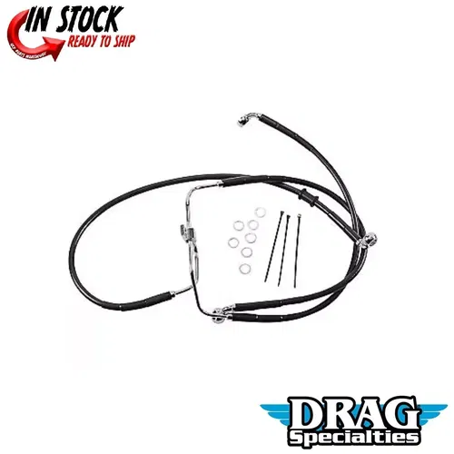 Drag Specialties 1741-2909 Extended Length Black Vinyl Brake Line Kit