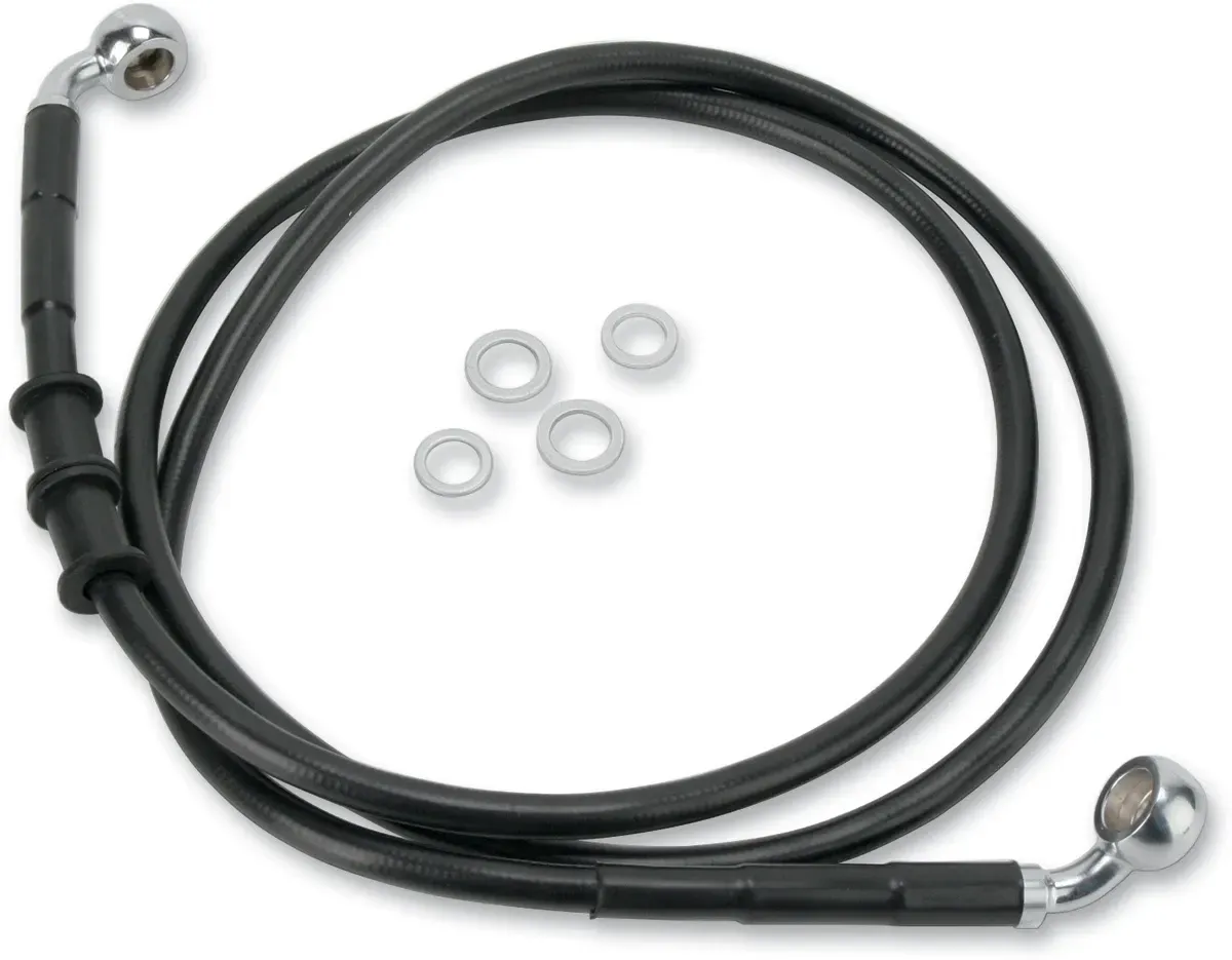 DRAG SPECIALTIES Brake Line - Front - Black - Fits +2" - '10-'15 FXDWG