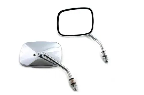 Replica Swivel Mirror Set with Short Stem Chrome for Harley Davidson by V-Twin