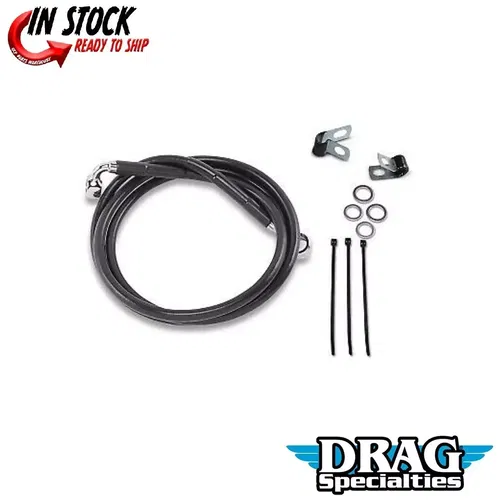 Drag Specialties 1741-2548 Extended Length +8" Black Vinyl Brake Line Kit