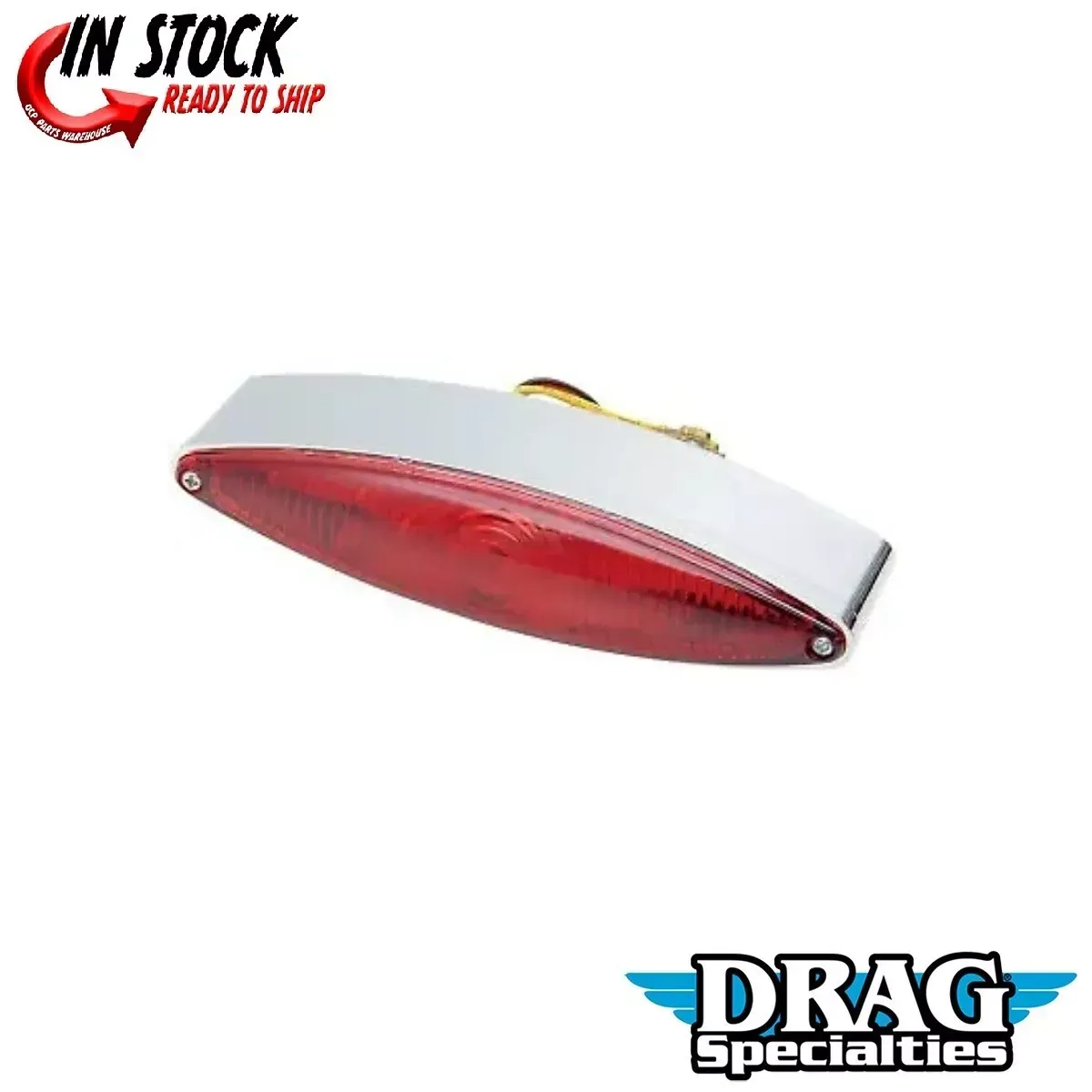 Drag Specialties 2030-0115 Chrome Cateye Red LED Taillight