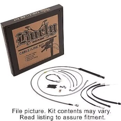 Burly Brand Handlebar Brake Clutch Cables 16" Black Softail M8 No ABS 18-Up