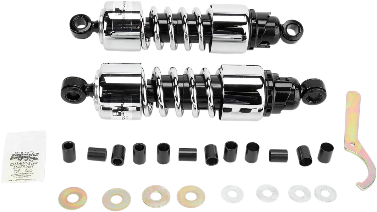 PROGRESSIVE SUSPENSION Shocks - Fits 412 Cruiser Series - Chrome - 11.5" - Heavy