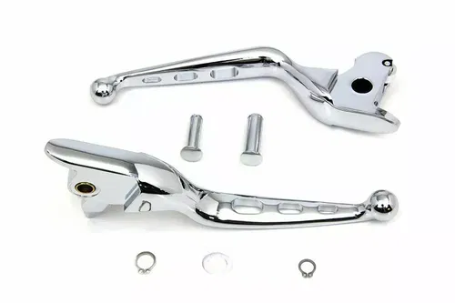 Chrome Drilled Hand Lever Set for Harley Davidson by V-Twin