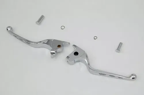 Chrome Drilled Hand Lever Set for Harley Davidson by V-Twin