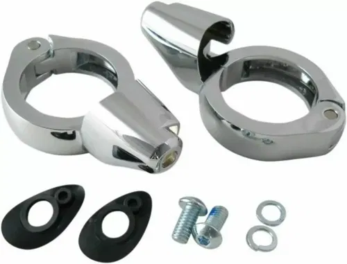 Chrome 49mm Front Turn Signal Relocation Kit for Harley FXD Dyna 2020-1271