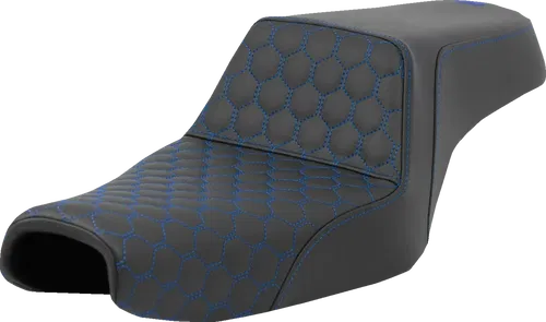 SADDLEMEN Step-Up Fits Seat - Honeycomb - Blue Stitching - 3.3 Gal Tank -