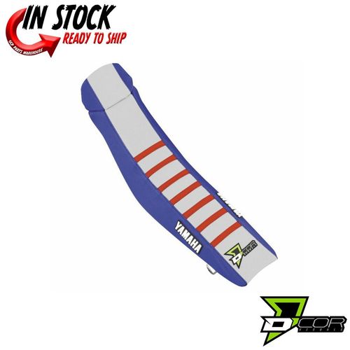 D'COR Seat Cover Blue/White/Red Yamaha YZ250F 14-18 YZ450F 14-17