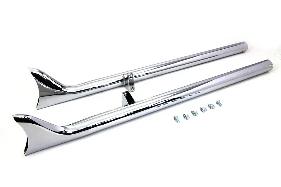 Indian Straight Fishtail Set Chrome fits Harley Davidson V-Twin 30-3049