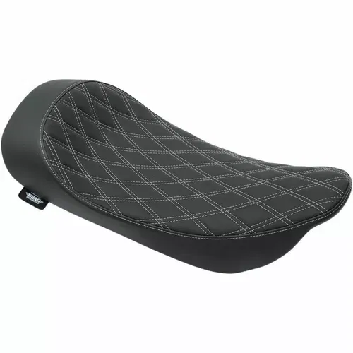 Silver Double Diamond Low Profile Solo Seat 1997-07 Harley FLHR / FLHX